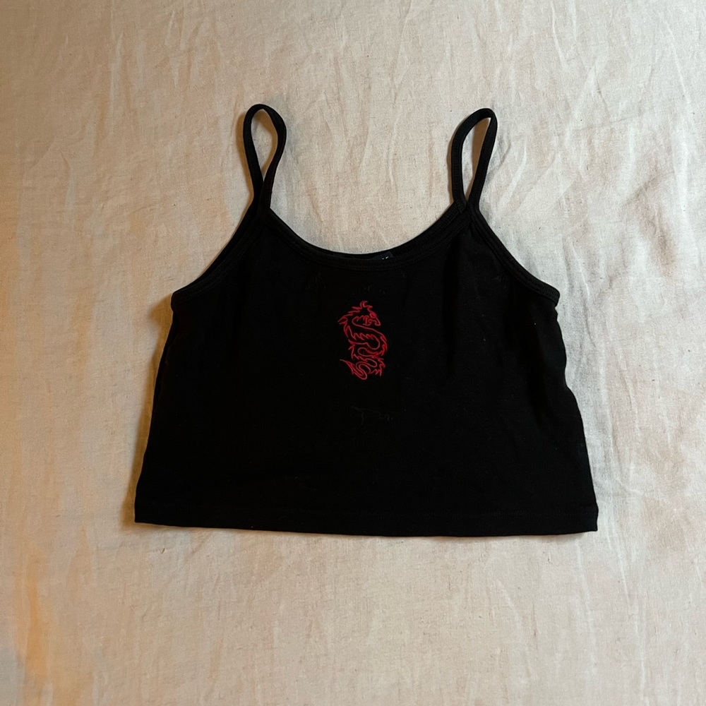 Black Brandy Melville Cropped Tank Top